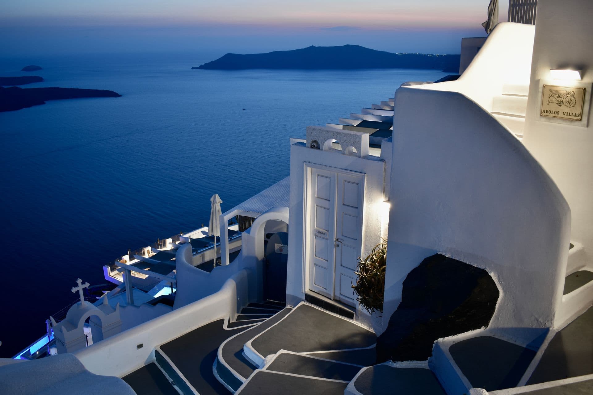 Main entrance of the property facing the Sunset