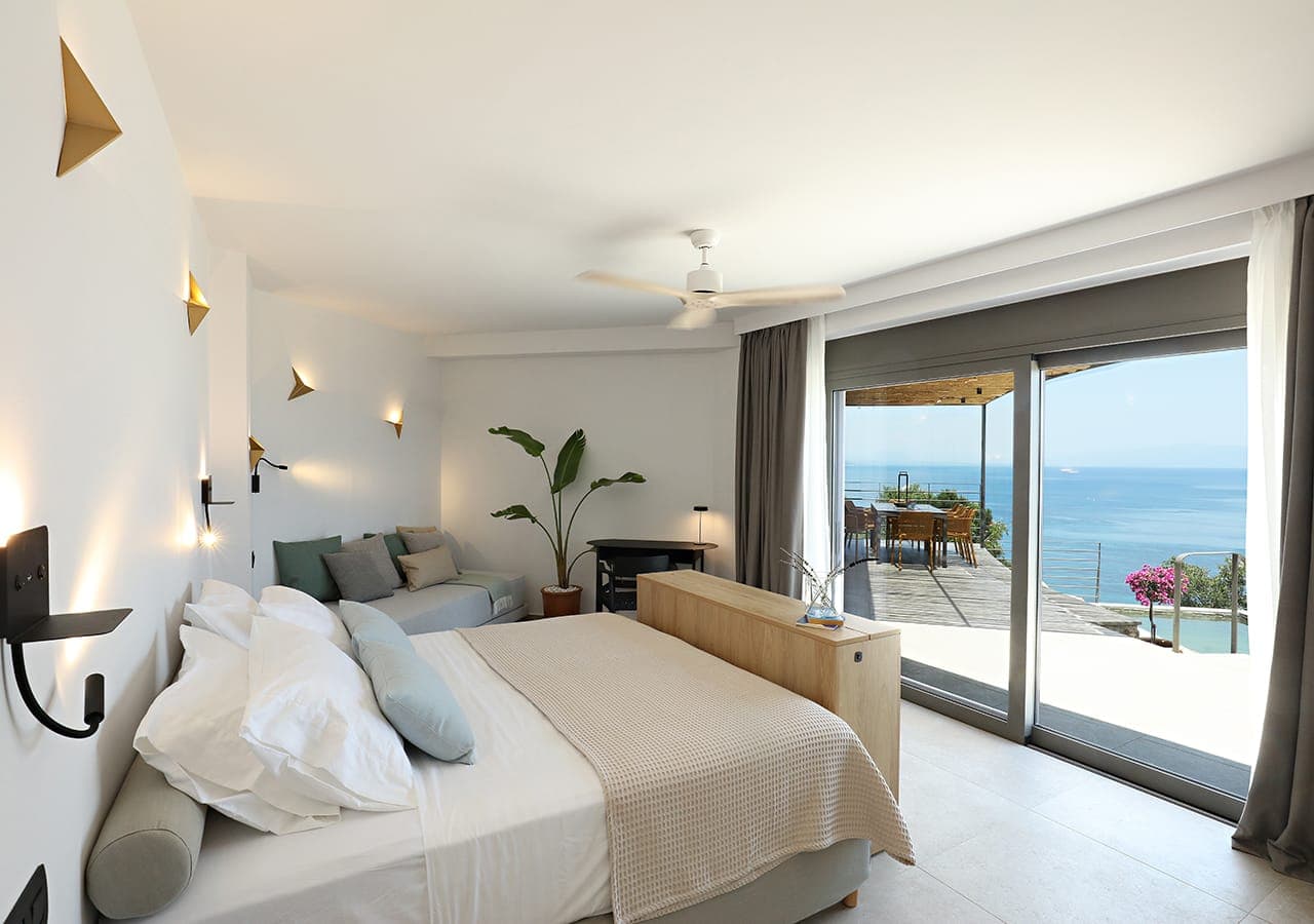 Villa Thea bedroom with sea view