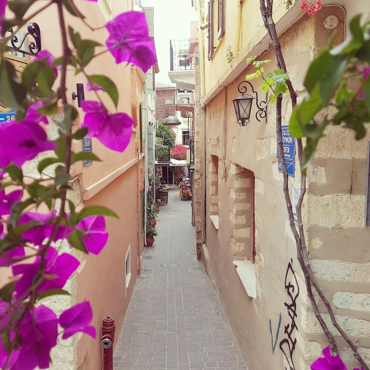 Picturesque alleys in the Old Town. Skoufon street