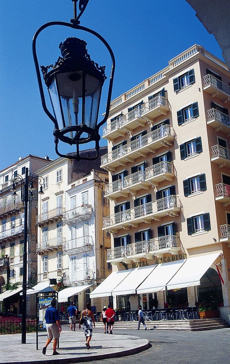 Exterior view of Arcadion Hotel.