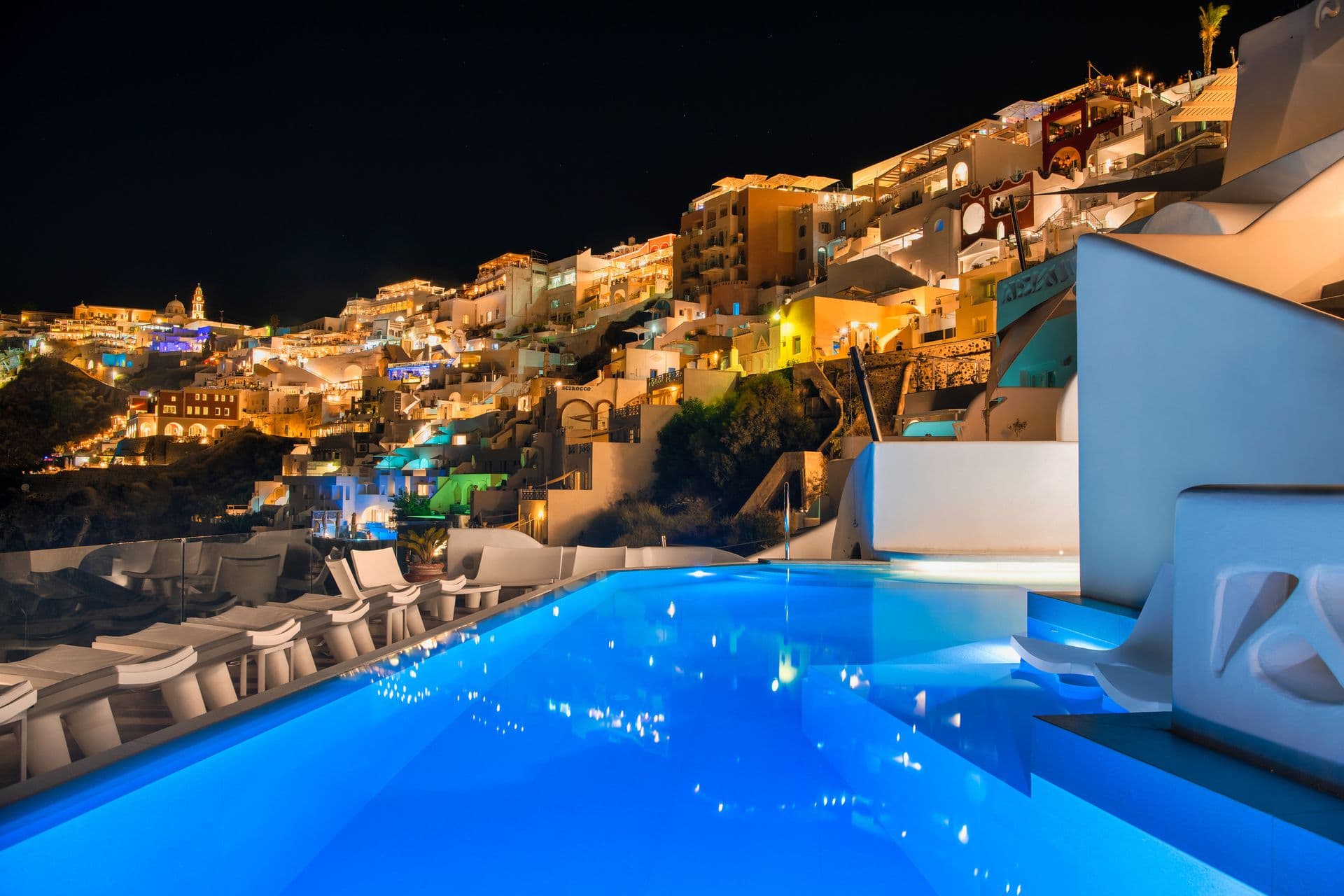 Night views from our infinity pool