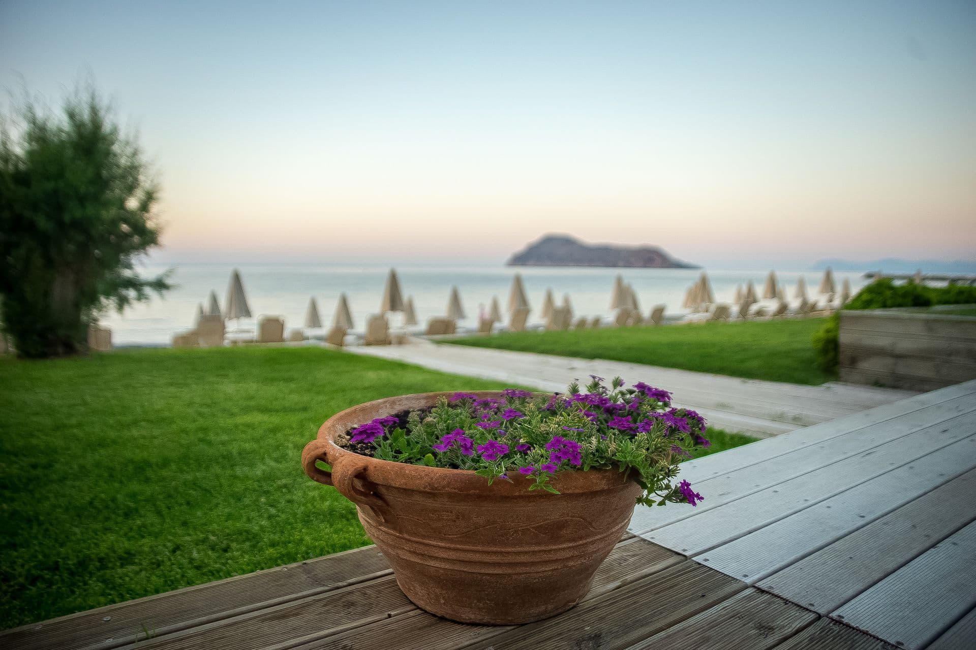 Platanias beach. View from the Blue Dome Hotel