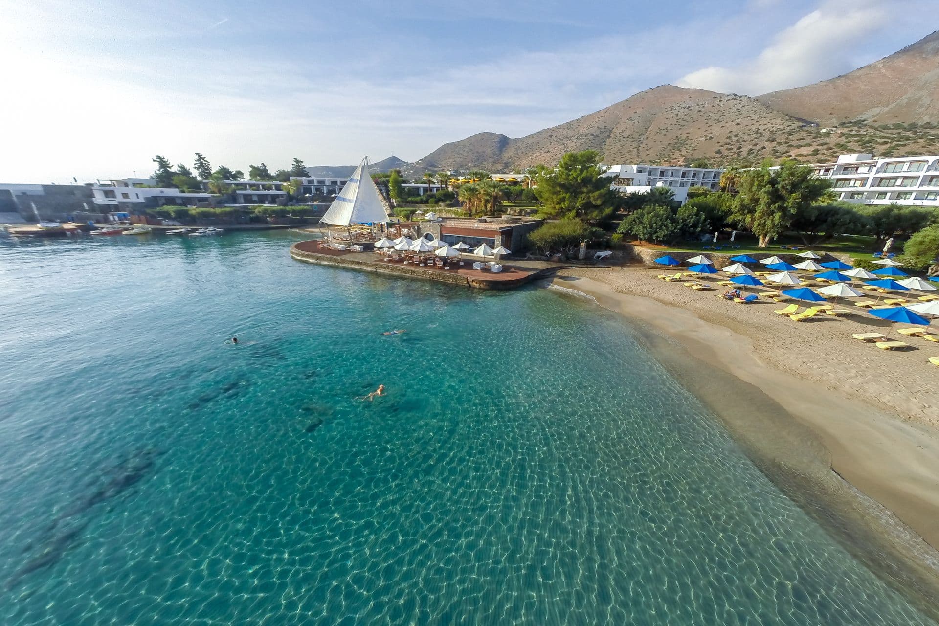 Hotel's Private Beach - Aerial View