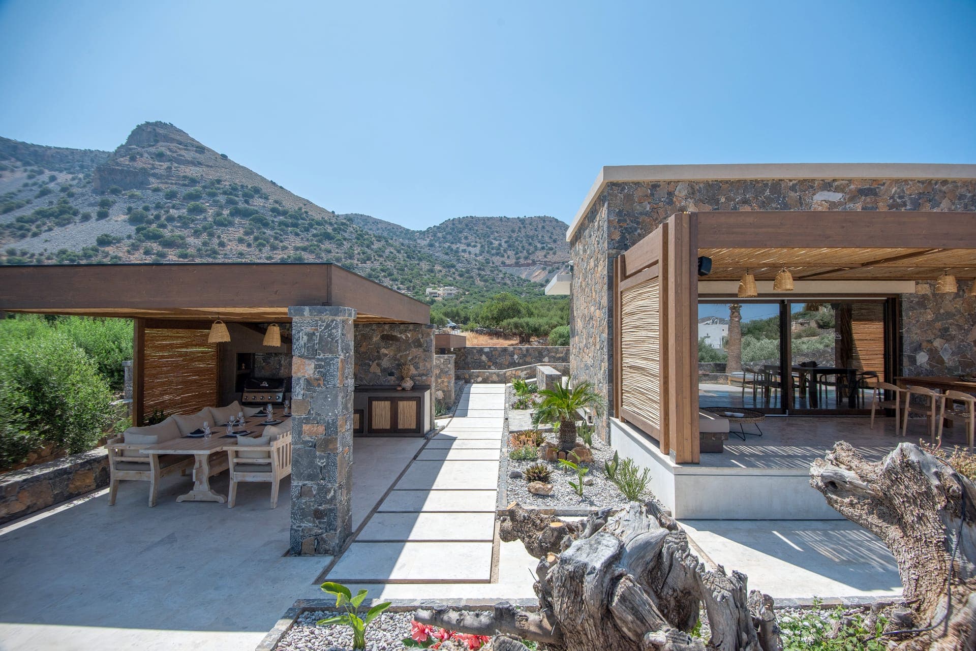 BBQ and outdoor dining area