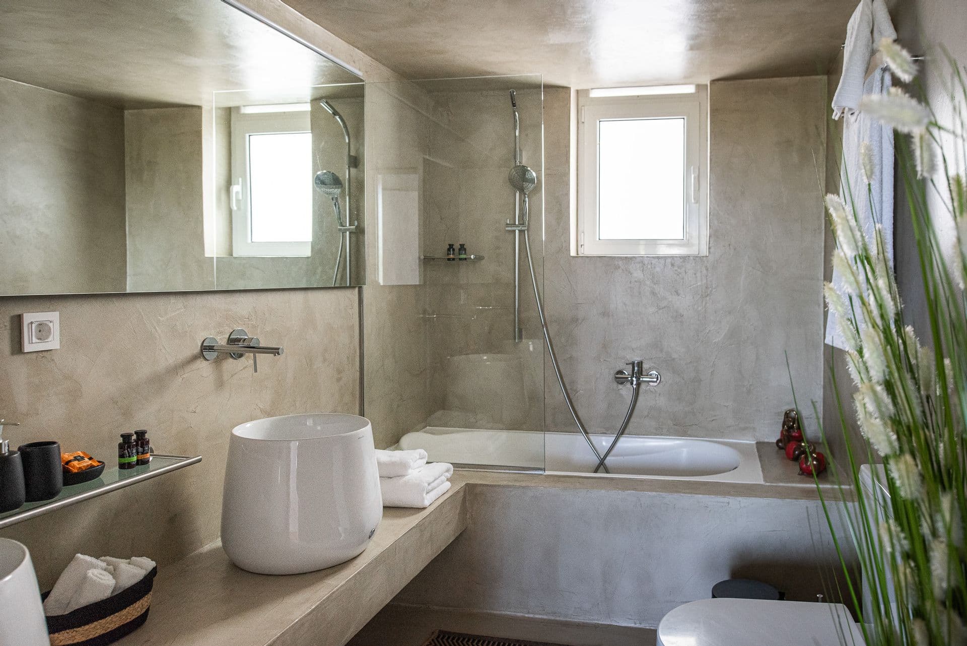 Elegant marble bathroom.