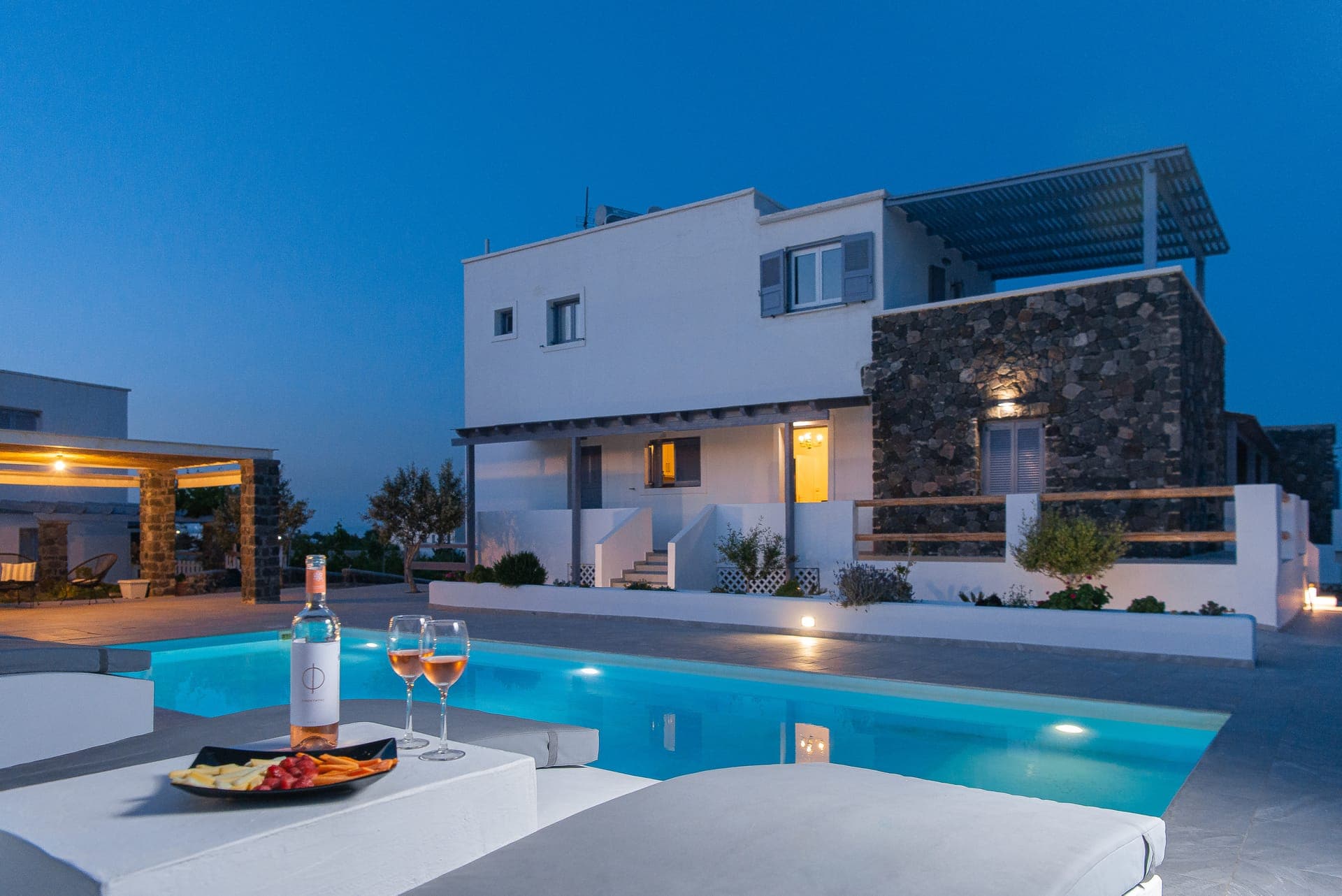 View from swimming pool (evening)