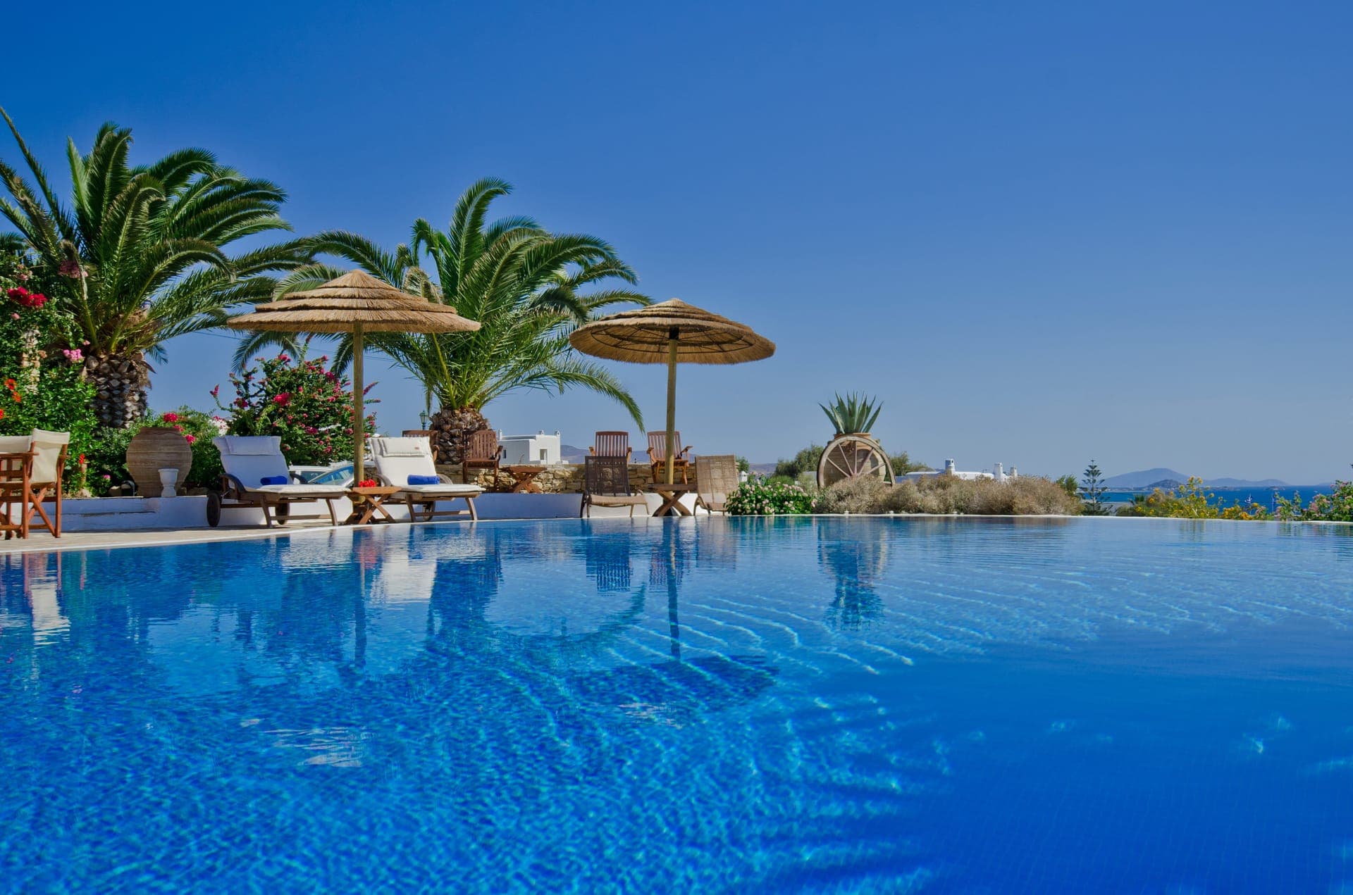 Kavos Naxos swimming pool with infinity view to the islands