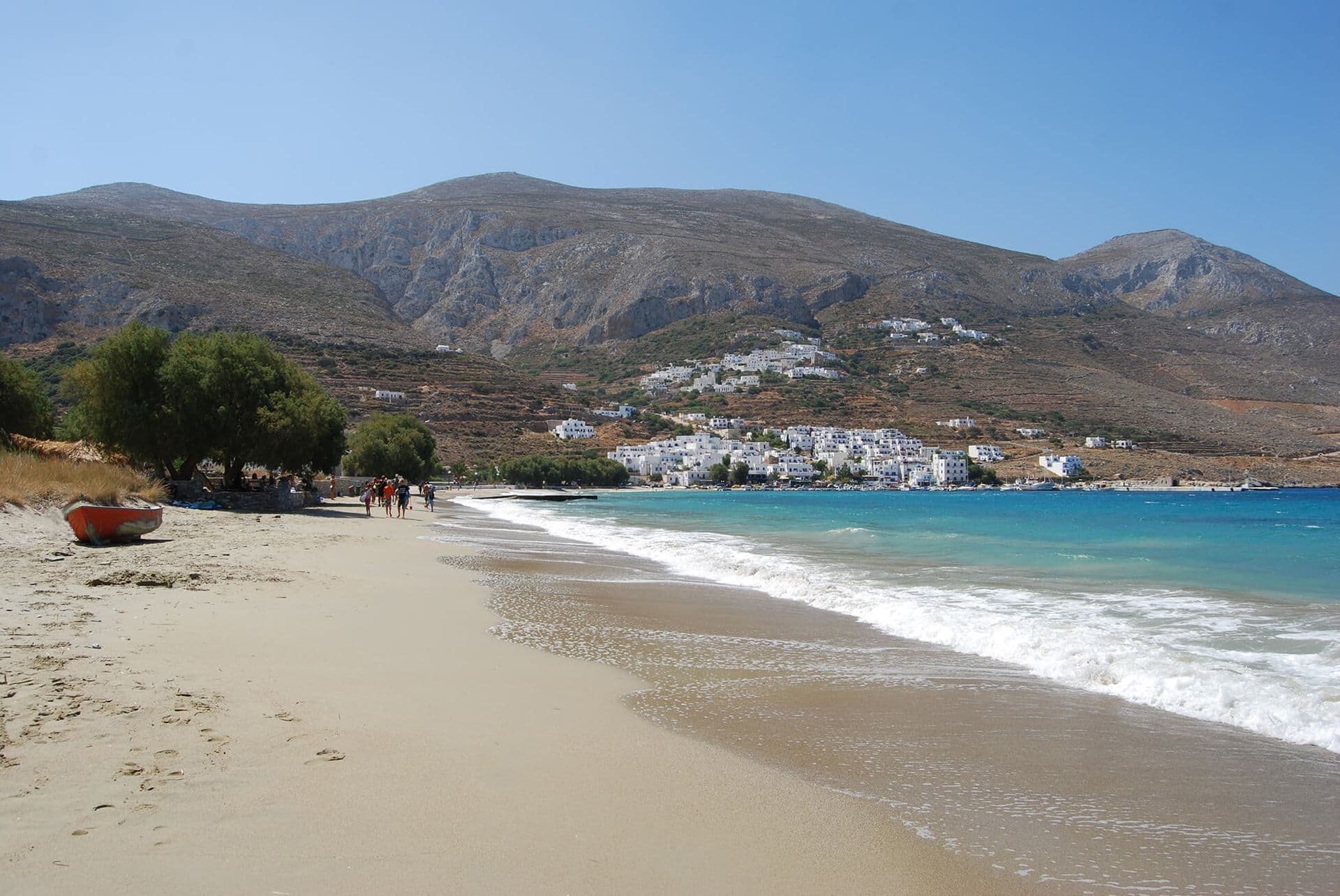 The hotel beach - Aegiali beach