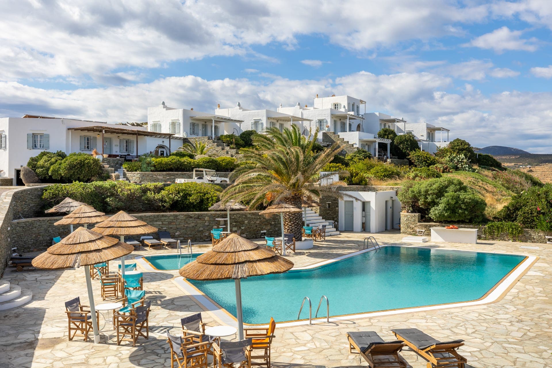 Overview of the hotel's pool area
