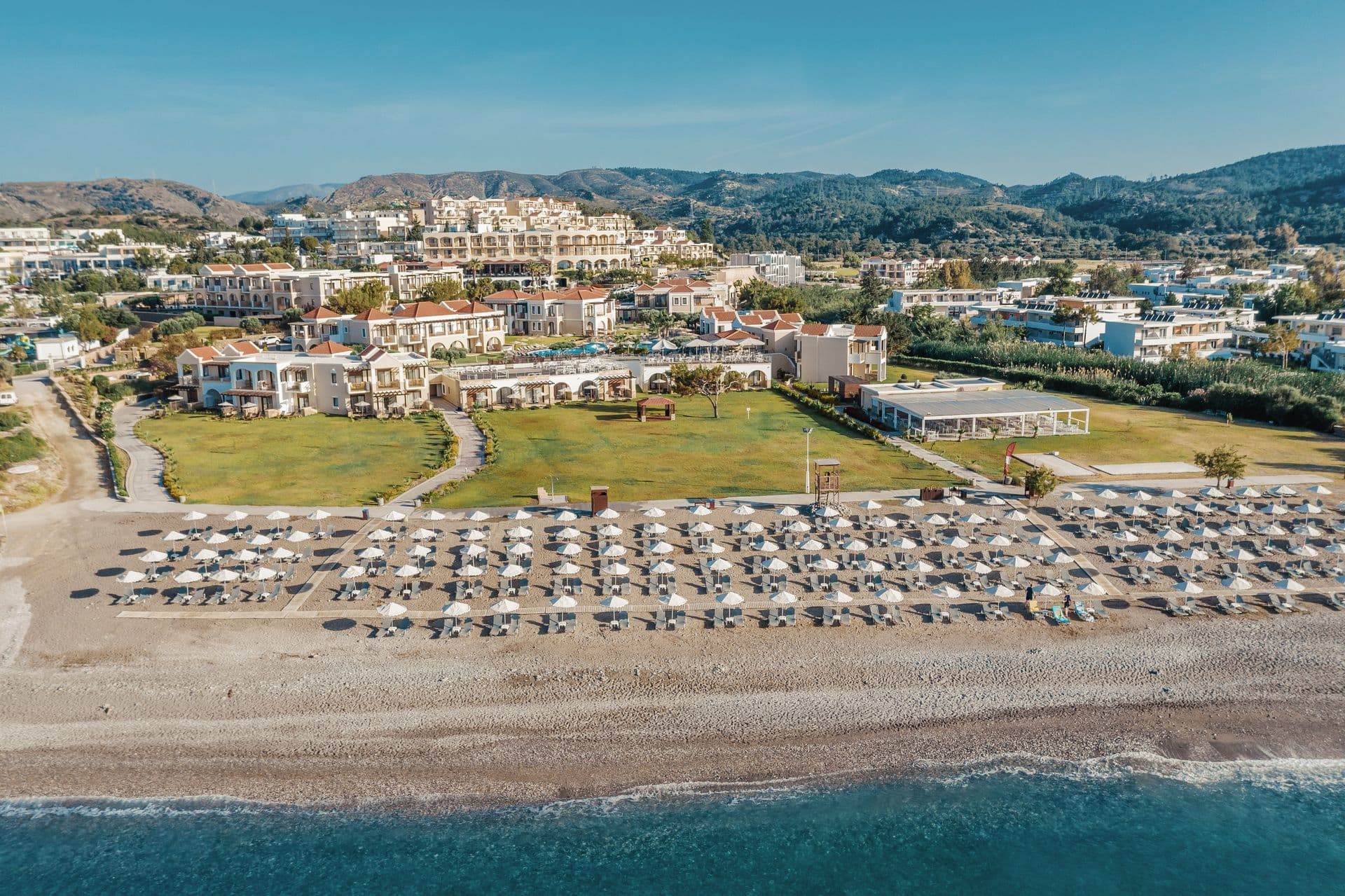 overall view of the hotel and the beach
