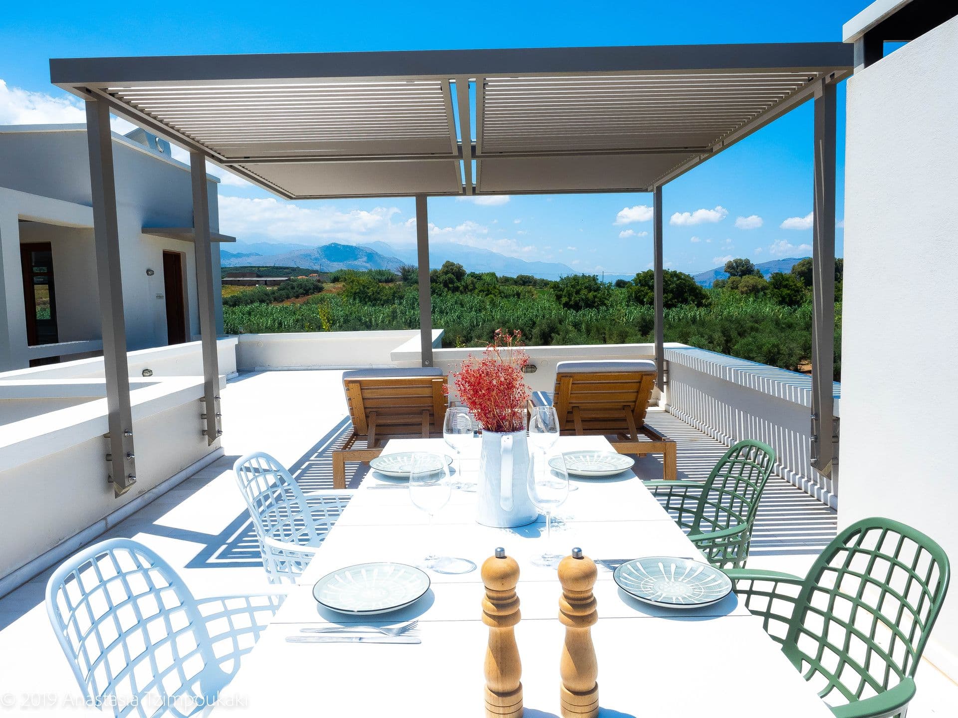 Superior Logde Elia - Terrace, Sea/mountain/olive groves view