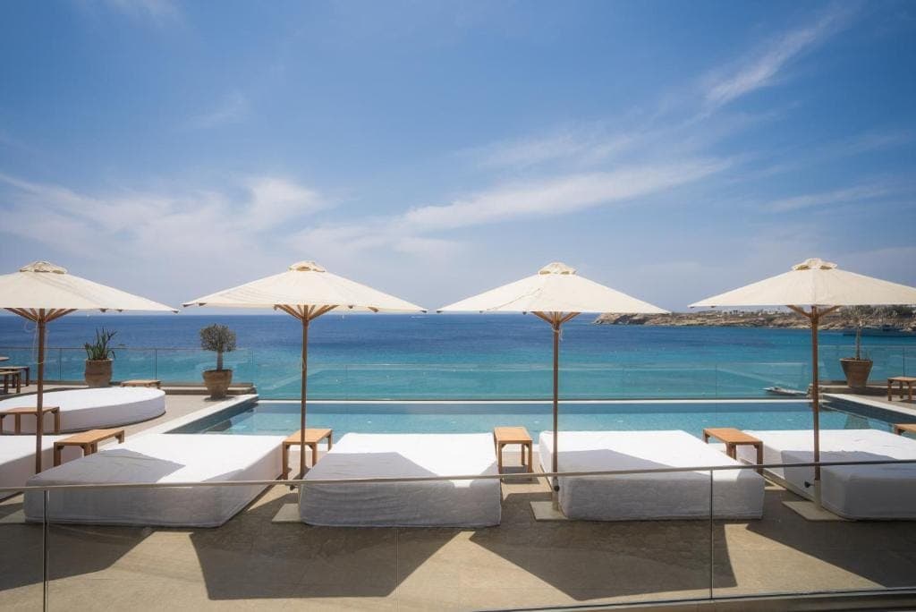 Pool and beds area
