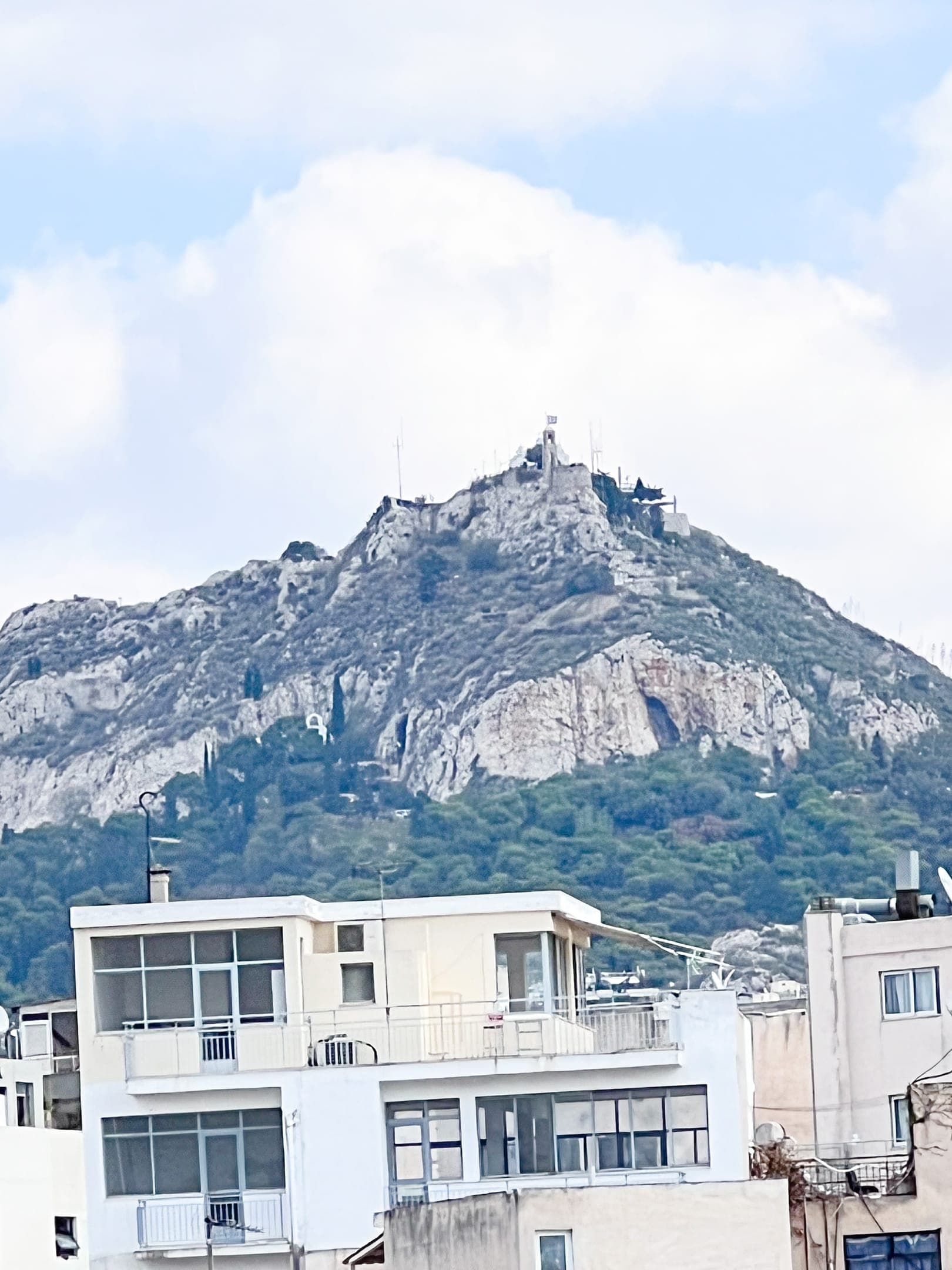 Mt. Lycabettus is an eye distance away from the balcony.