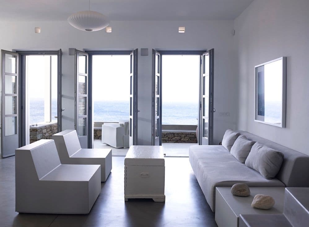 Living room and sea views