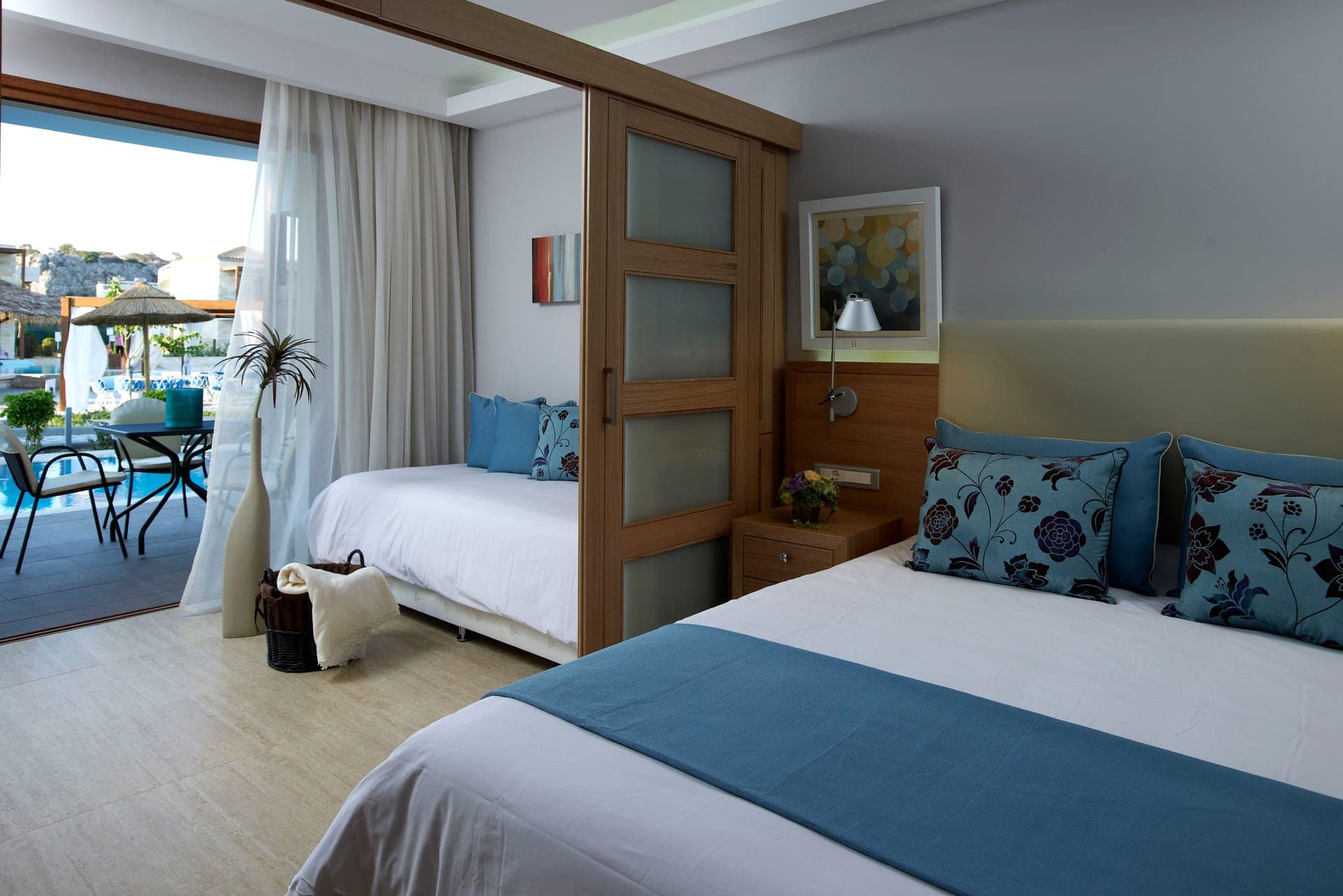 Atlantica Holiday Village Rhodes, Greece -Family Room Sliding Door Swim up Pool View (Relax or Activity Area)
