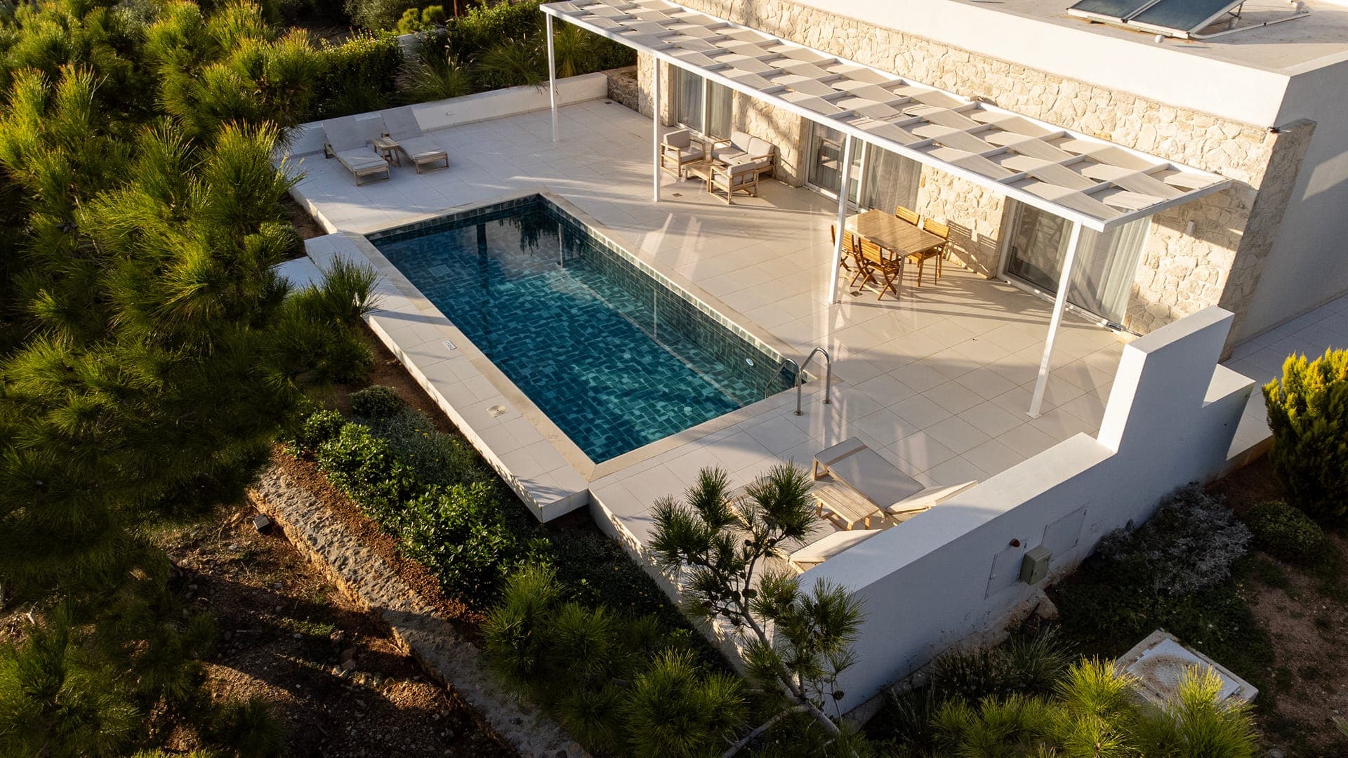 exterior back view of private pool