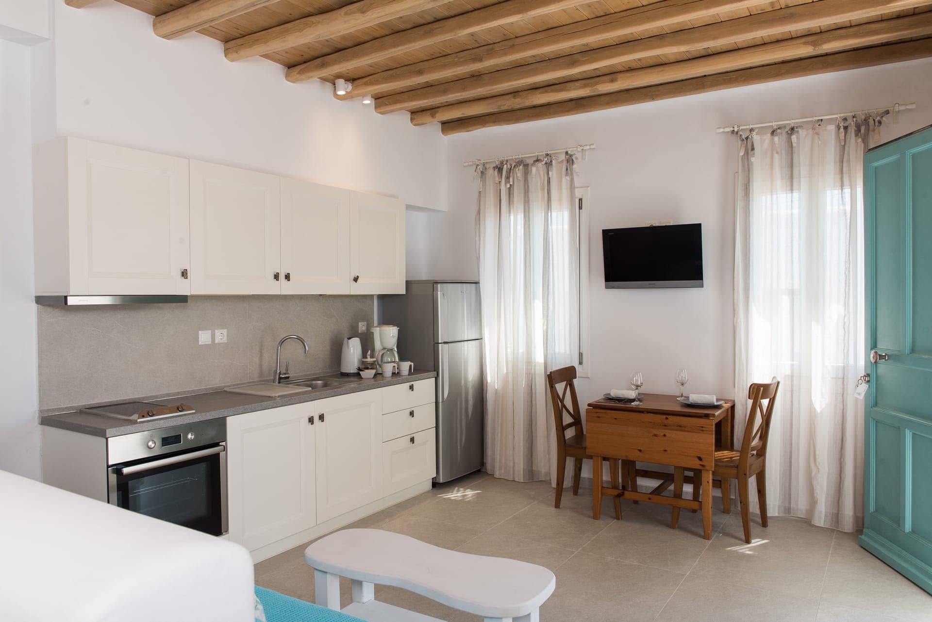 Living area and kitchen